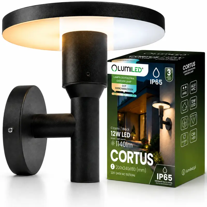 Gartenleuchte CCT LED-Wandleuchte 12W 3000-6500K IP65 CORTUS LUMILED