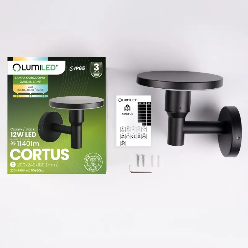 Gartenleuchte CCT LED-Wandleuchte 12W 3000-6500K IP65 CORTUS LUMILED – Bild 4