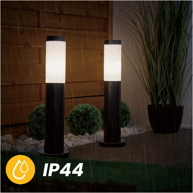 Gartenleuchte E27, Außenstehleuchte Pollerleuchte 45cm Schwarz LILIUM LUMILED – Bild 3
