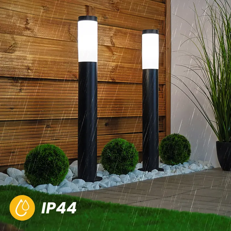 Gartenleuchte E27, Außenstehleuchte Pollerleuchte 65cm Schwarz LILIUM LUMILED – Bild 3