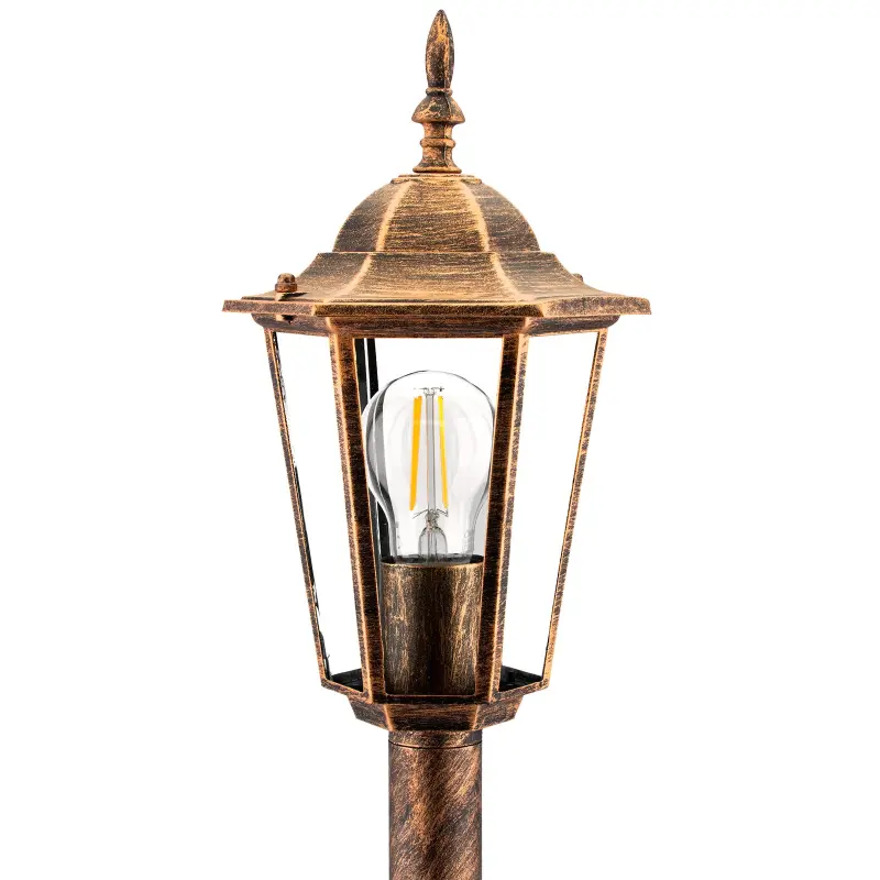 Gartenleuchte E27, Niedriger Pfosten Laterne 1m Patina BELLIS LUMILED