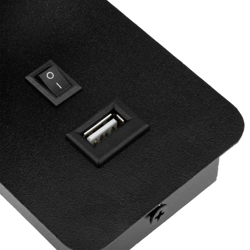GU10 RING Wandleuchte mit USB und Schalter schwarz – Bild 3