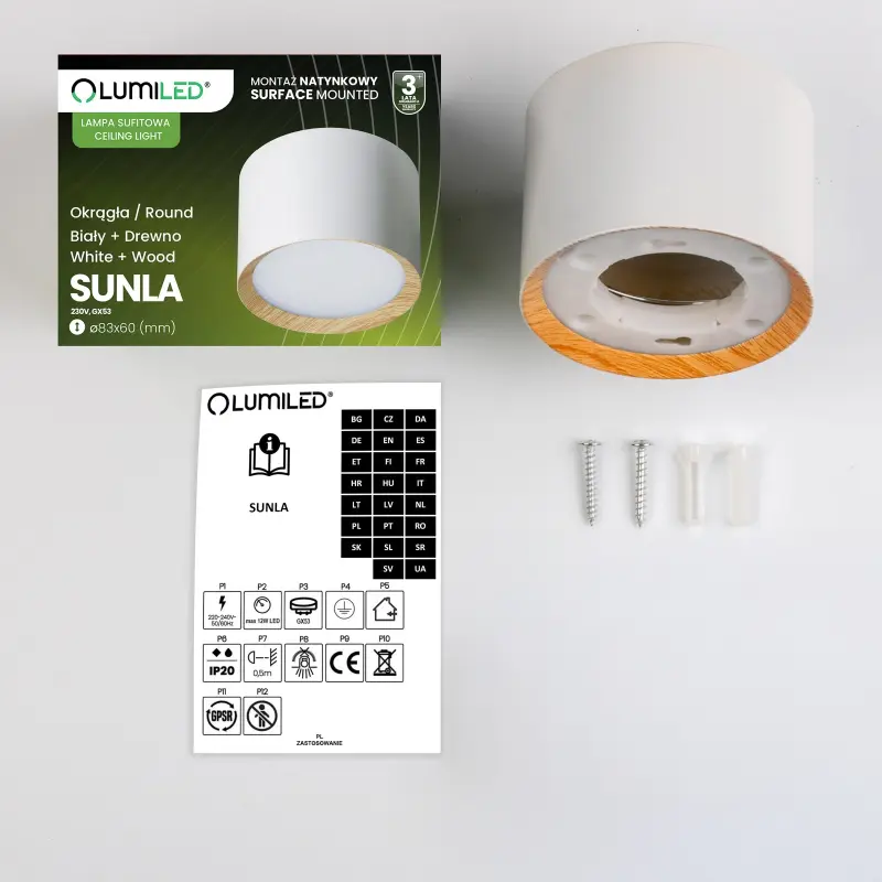 Halogen-Anbauleuchte Tuba Gx53 Spot Wandleuchte SUNLA Weiß LUMILED – Bild 4