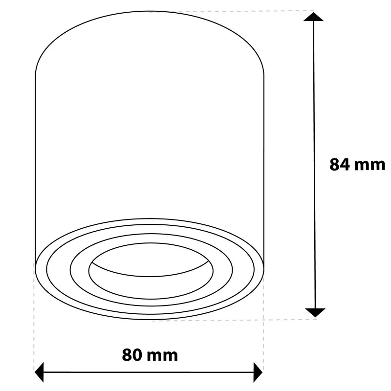 Halogen-Aufbauleuchte GU10, Aufbauspot 84mm beweglich Runde Tube Schwarz AMAT-M LUMILED – Bild 6
