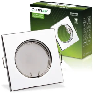 Halogen-Einbauleuchte Fixed Square PAVO Chromblech MR16 GU10 LUMILED
