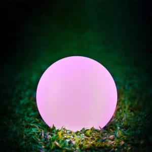 LED ATRIS Solar Gartenlampe angetrieben oberirdisch weiße Kugel 25cm RGB LUMILED