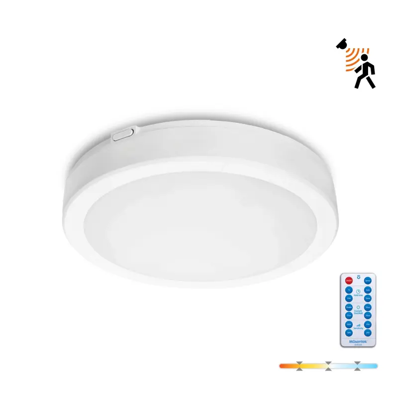LED-Badezimmer-Deckenleuchte Aufputz 24W 2520lm 4000K 120° mit Bewegungs- und Dämmerungssensor Weiß IP65 Nairos Kobi – Bild 2
