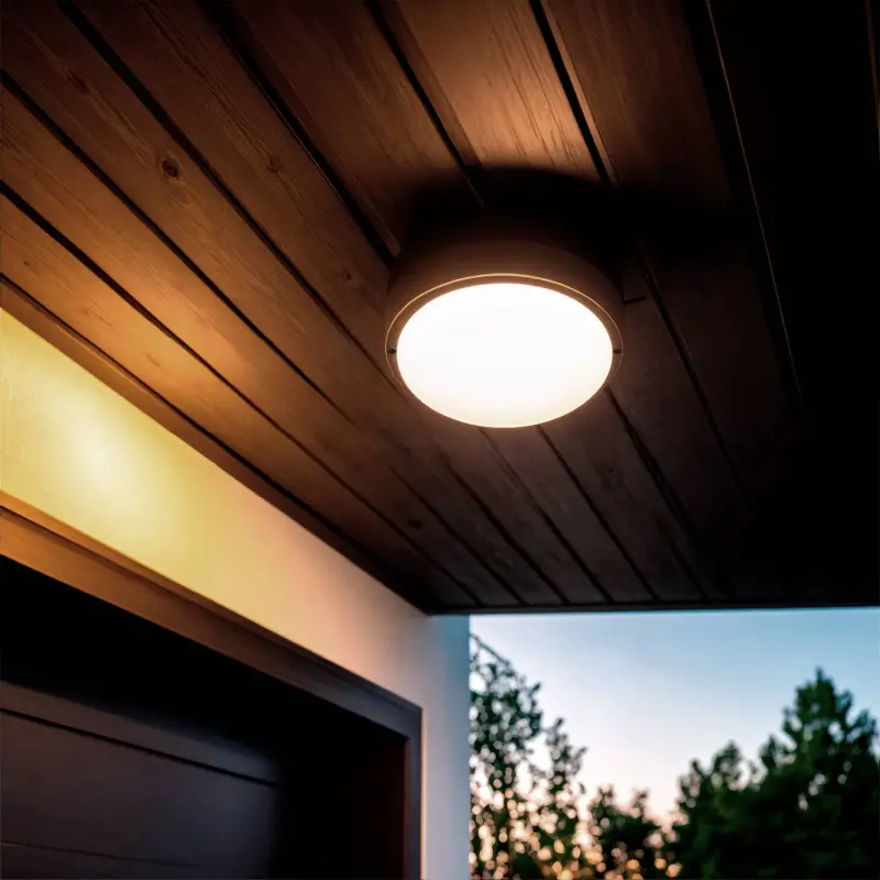 LED Außen-Deckenleuchte 25W IP65 Ø175 mm 3000K Schwarz – Hublot – Bild 2