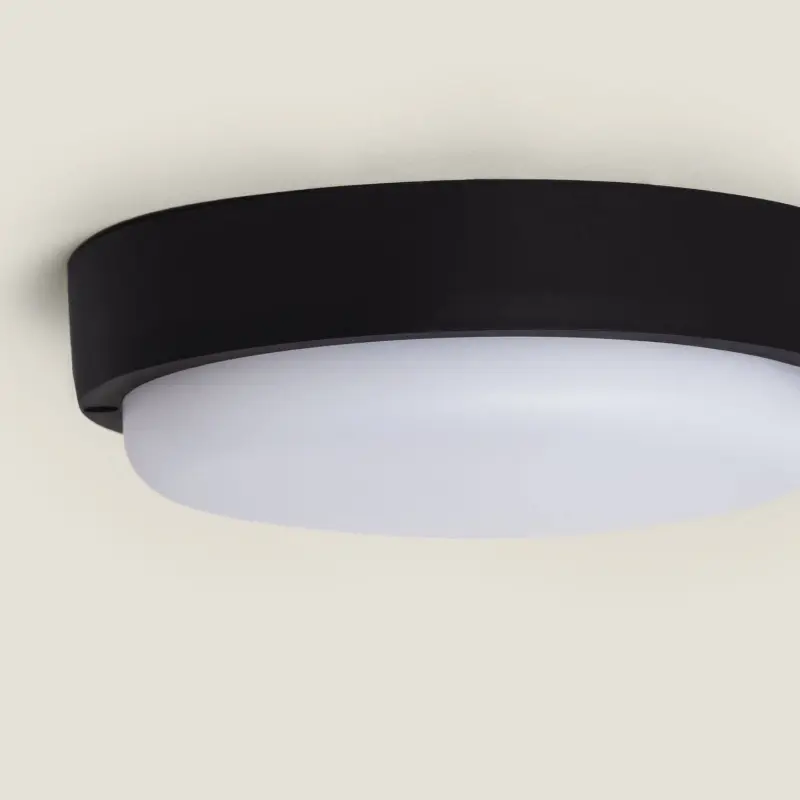LED Außen-Deckenleuchte 25W IP65 Ø175 mm 3000K Schwarz – Hublot – Bild 4