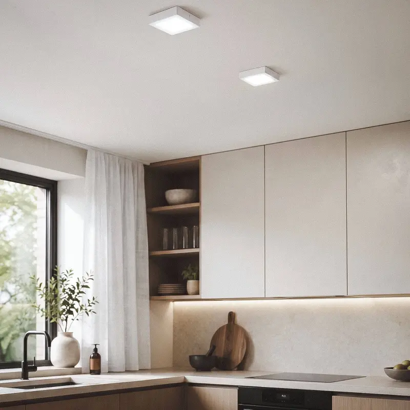 Ledkia LED-Deckenleuchte eckig 12W 6000K Weiß – 880 lm – Produktbild 2
