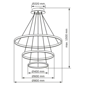 LED-Deckenpendelleuchte 60W 8000lm 4000K Neutral 120° Gold LEA Sanico Goldlux