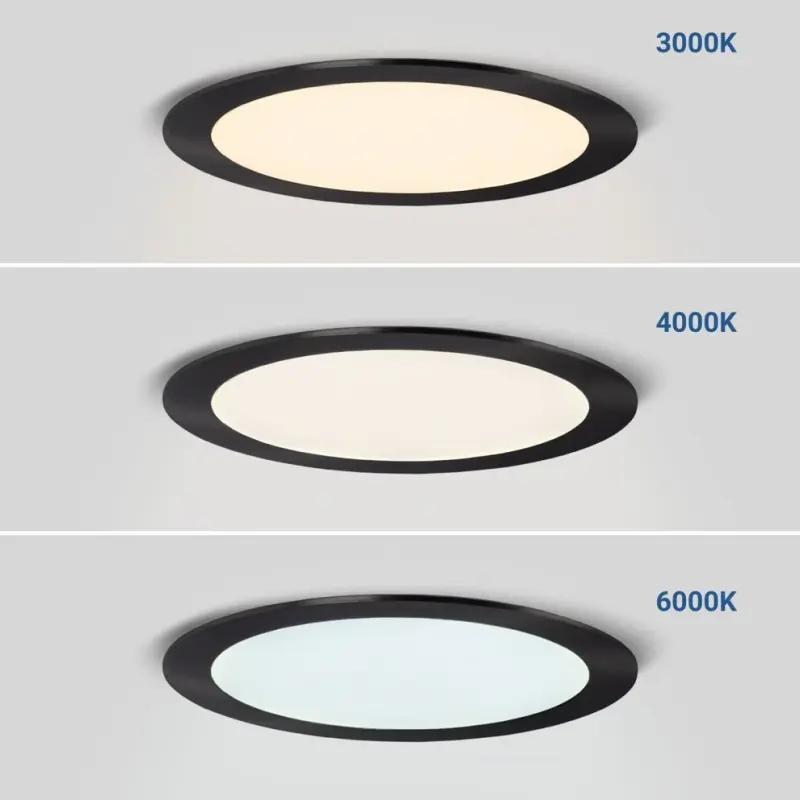 LED Einbaustrahler 12W CCT Schwarz – Einbauöffnung Ø155 mm / Bauhöhe 21 mm