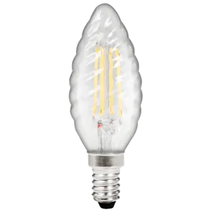 LED Filament Kerzenlampe gedreht McShine "Filed", E14, 4W, 490 lm, warmweiß, klar
