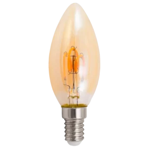 LED Filament Kerzenlampe McShine "Retro" E14, 1W, 90lm, warmweiß, goldenes Glas