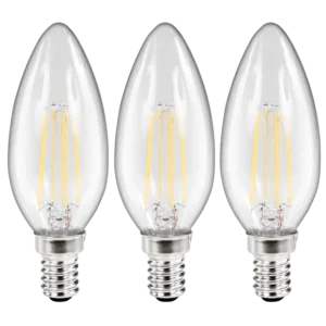LED Filament Set McShine, 3x Kerzenlampe, E14, 3.6W, 360lm, warmweiß, klar