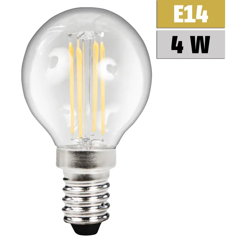 LED Filament Tropfenlampe McShine "Filed", E14, 4W, 490lm, warmweiß