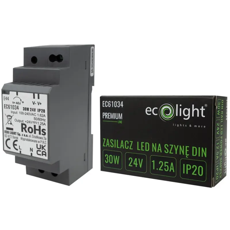 LED-Hutschienen-Netzteil Premium Line 30W 24V Ecolight – Bild 2