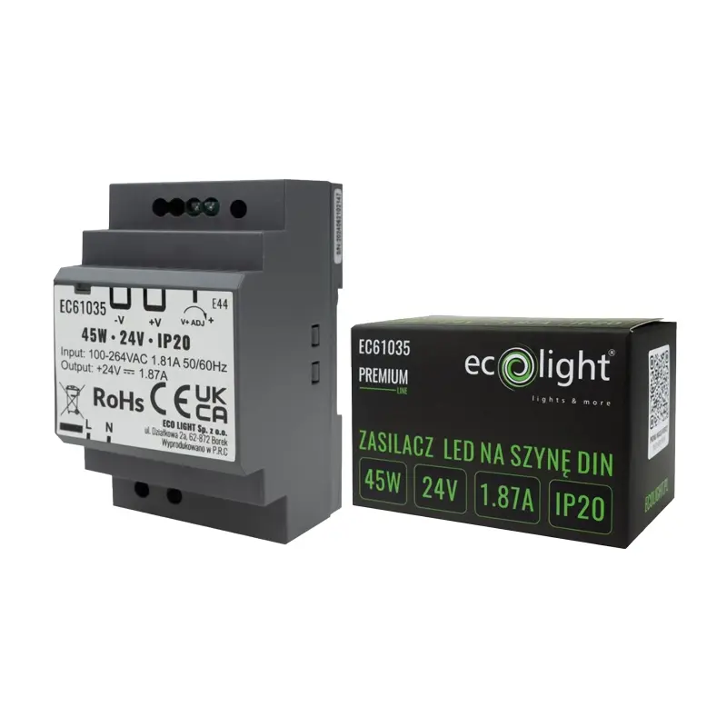 LED-Hutschienen-Netzteil Premium Line 45W 24V Ecolight – Bild 2
