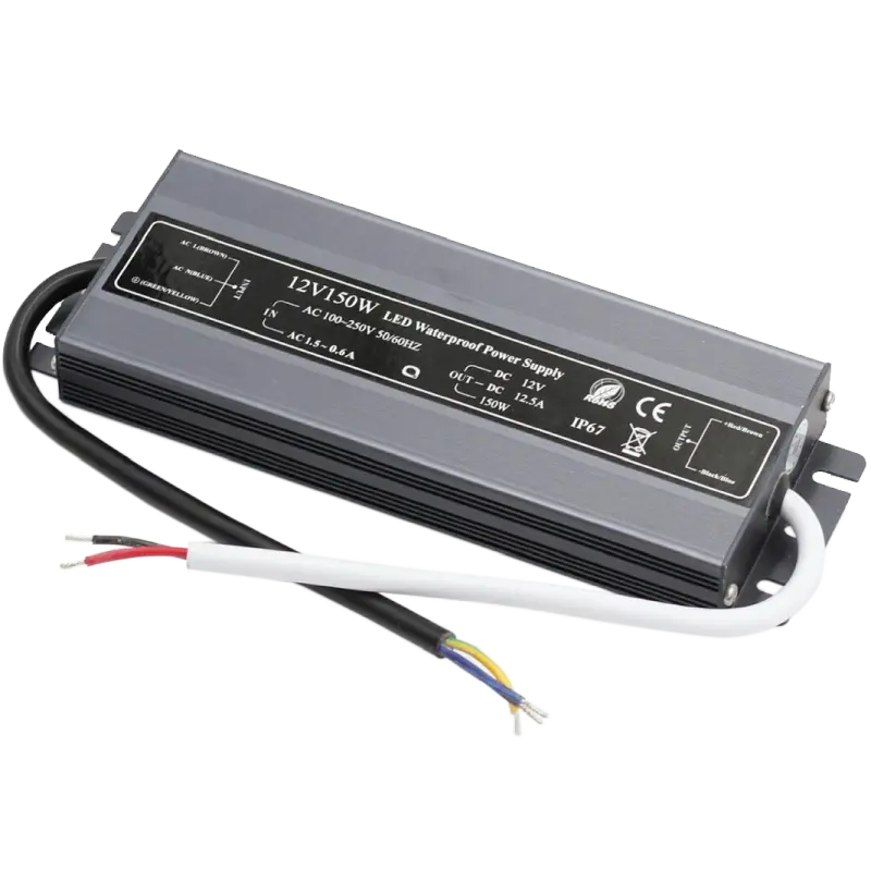 LED-Leisten-Netzteil 12V 150W 12,5A wasserdicht IP67