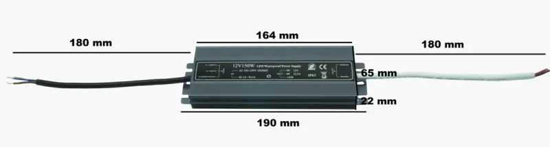 LED-Leisten-Netzteil 12V 150W 12,5A wasserdicht IP67 – Bild 2