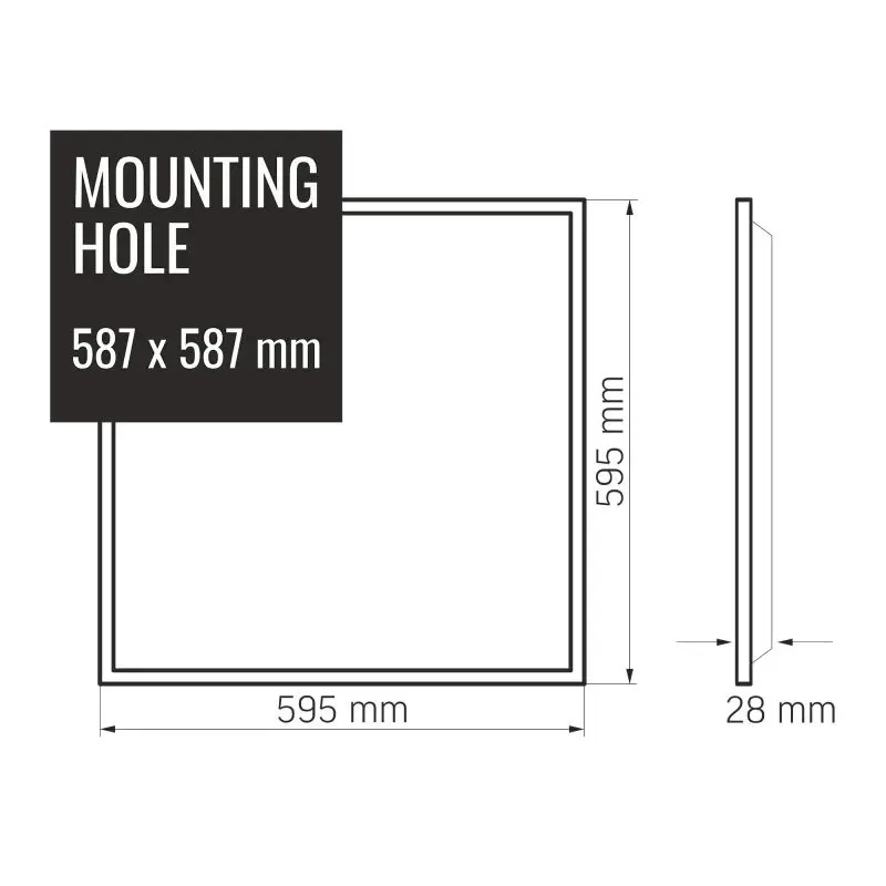 LED-Panel-Kassette 36W 5600lm 4000K Neutral 160° 60x60cm Aufputz Weiß VIDEX – Bild 2