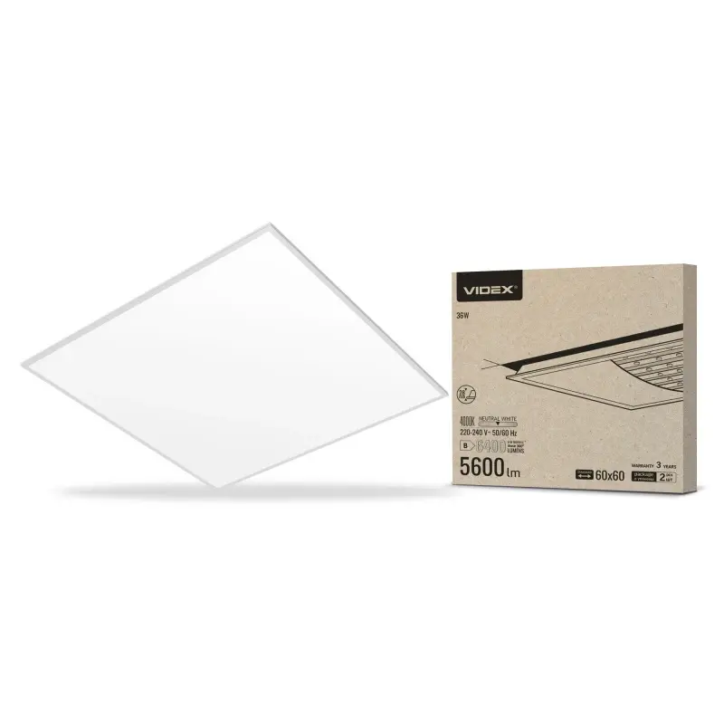 LED-Panel-Kassette 36W 5600lm 4000K Neutral 160° 60x60cm Aufputz Weiß VIDEX – Bild 3