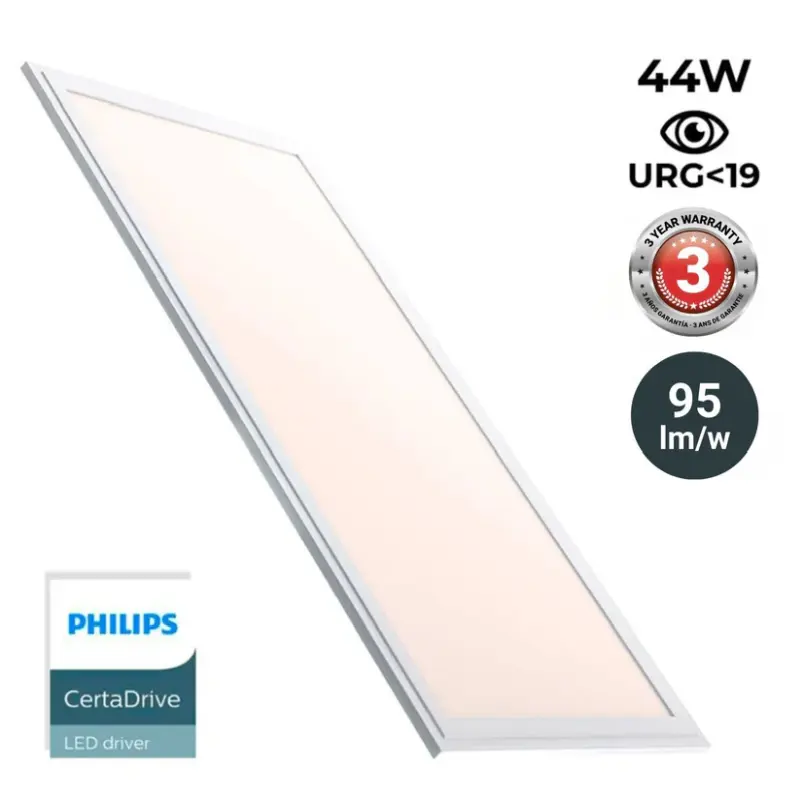 LED-Einbaupanel Slim 120×30 cm 44W Warmweiß 3000 K – Philips, UGR<19, IP40 – Detailansicht 6