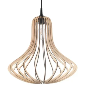 LED-Pendelleuchte ELZA E27 Naturholz SOLLUX