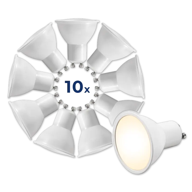 LED-Strahler McShine "MS-60-10" GU10, 6W, 510lm, 3000K, warmweiß,10er-Pack