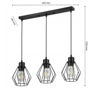 Masterled Ceiling Luminaire 3x E27 Schwarz Otto Pendelleuchte