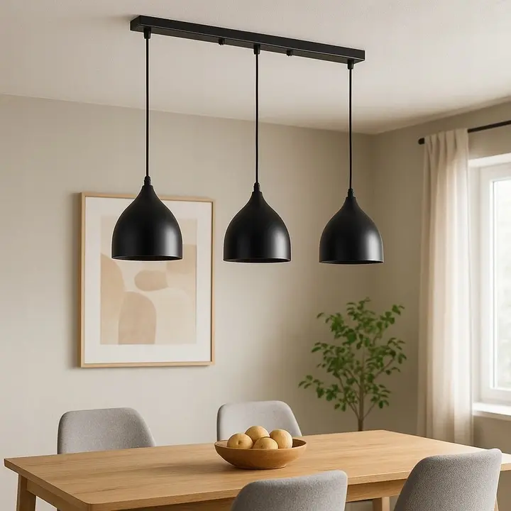Masterled Deckenleuchte 3x E27 Schwarz Como Pendelleuchte
