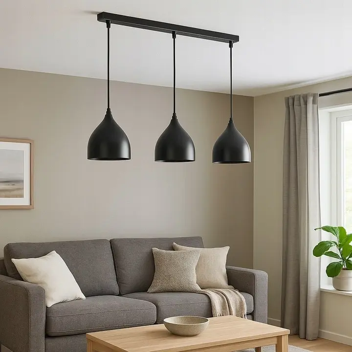 Masterled Deckenleuchte 3x E27 Schwarz Como Pendelleuchte – Bild 3