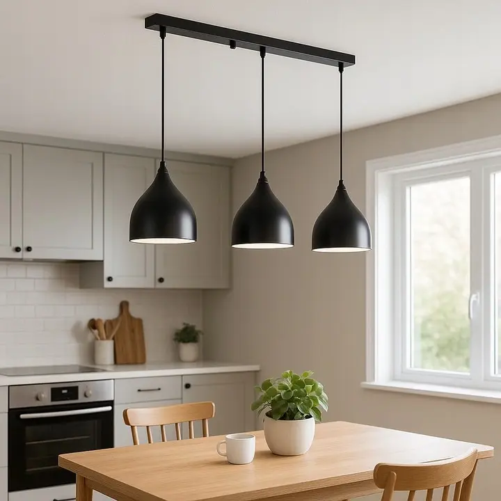 Masterled Deckenleuchte 3x E27 Schwarz Como Pendelleuchte – Bild 4