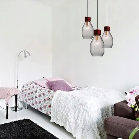 Pendelleuchte mit 1x E27-Sockeln, Hängelampe Dunkle Glas UMBRA LUMILED – Bild 2