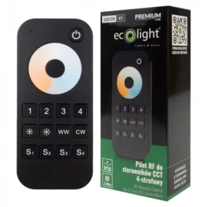RF-Touch-Fernbedienung für CCT-Steuerungen V2 und V2-L 4-Zonen-Dimmer RT7 Ecolight schwarz