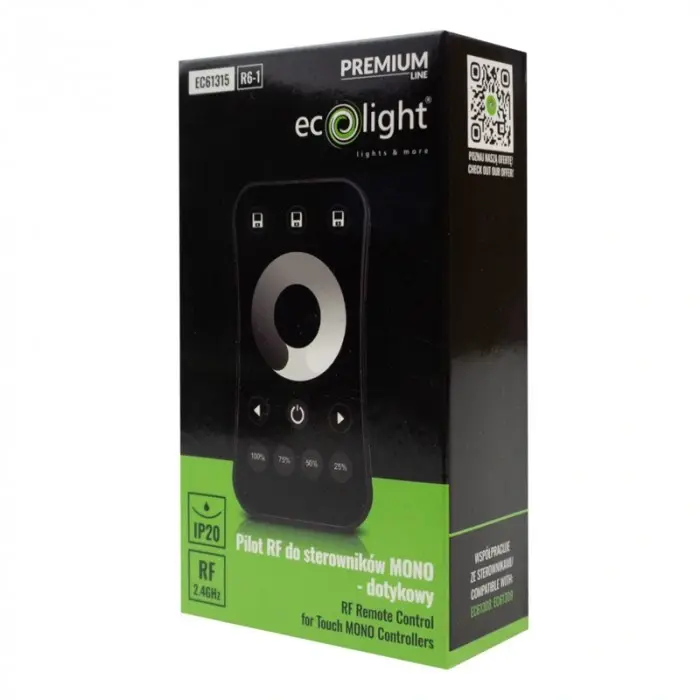 RF Touch-Fernbedienung für MONO V1 und V1-L 1-Zonen-Dimmer R6-1 Ecolight schwarz – Bild 4