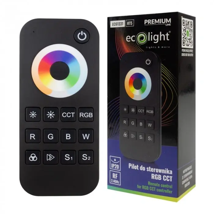 RF Touch-Fernbedienung für RGB CCT V5-M 1-Zonen-Dimmer schwarz RT5 Ecolight