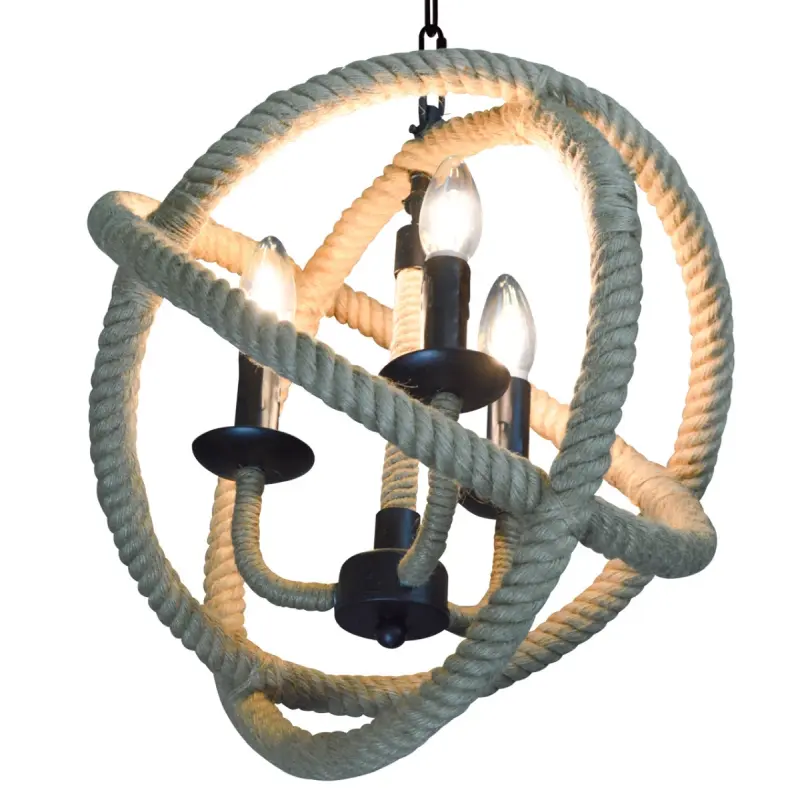 ROPE GLOBO Deckenleuchte 3xE14 ROPE LOFT Vintage - GOLDLUX (Polux) – Bild 4