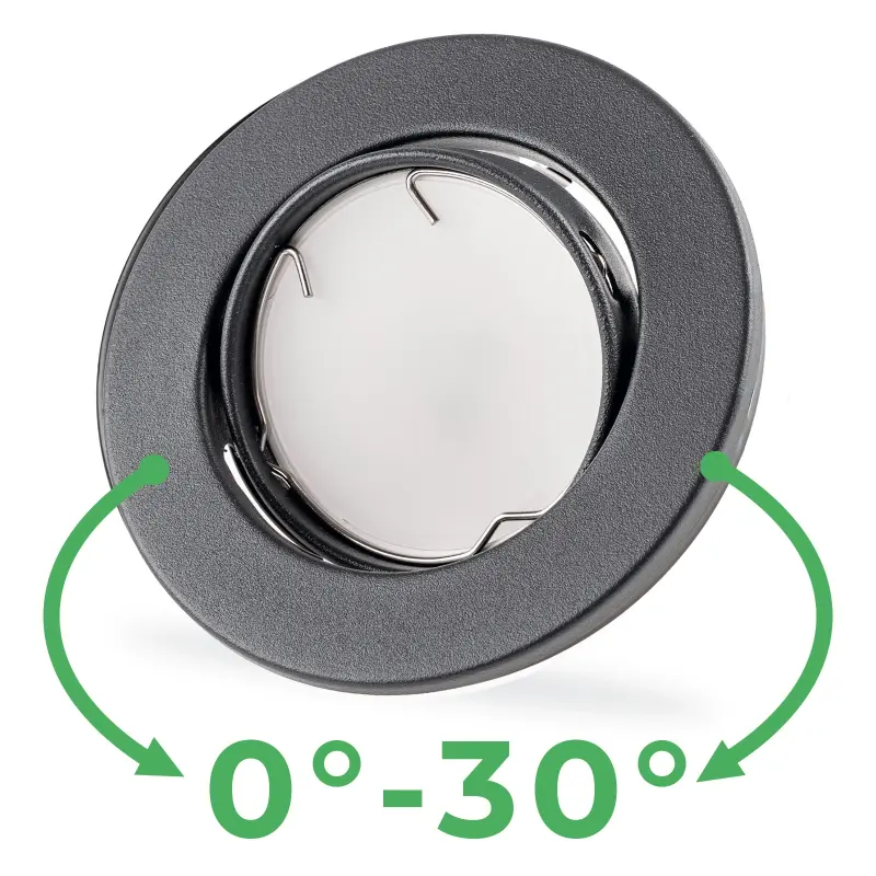 Runde Halogen-Einbauleuchte AURELI Graphitblech MR16 GU10 LUMILED – Bild 3