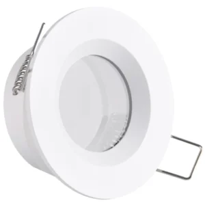 Runde mattweiße Einbauleuchte BORAS Eyelet MR16 IP44 GOLDLUX (Polux)