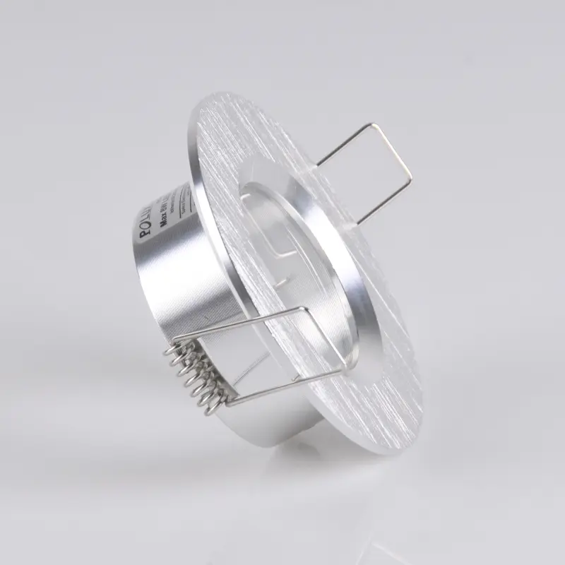 Runde silber gebürstete Einbauleuchte BORAS Eyelet MR16 IP44 GOLDLUX (Polux) – Bild 2