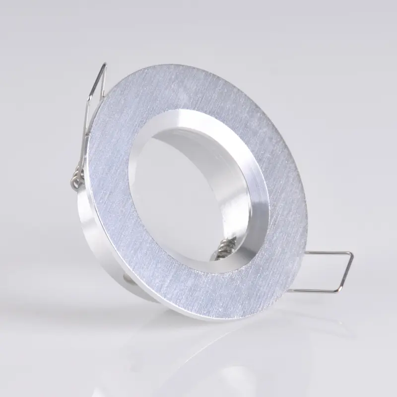 Runde silber gebürstete Einbauleuchte BORAS Eyelet MR16 IP44 GOLDLUX (Polux) – Bild 3