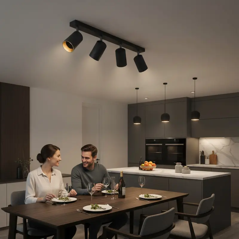 Streifenleuchte Decken- und Wandleuchte LED 4 xGU10 MARIBEL Schwarz GOLDLUX (Polux) – Bild 3