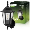 Wandleuchte Außen E27, Hängende Gartenlaterne Schwarz BELLIS LUMILED, Frontansicht