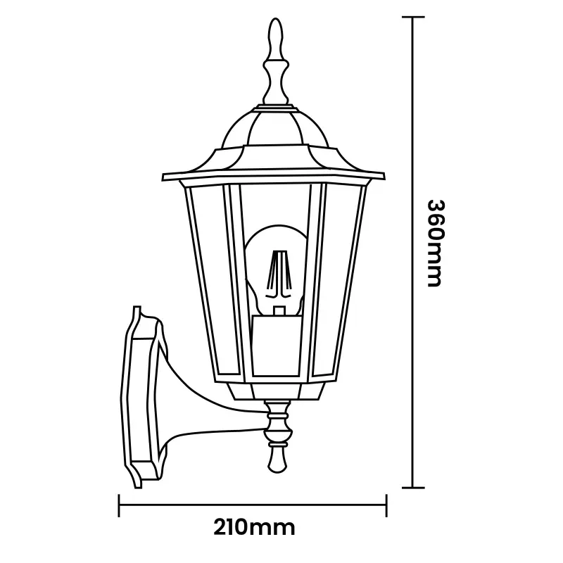 Wandleuchte Außen E27, Hängende Gartenlaterne Schwarz BELLIS, Anwendungsbeispiel
