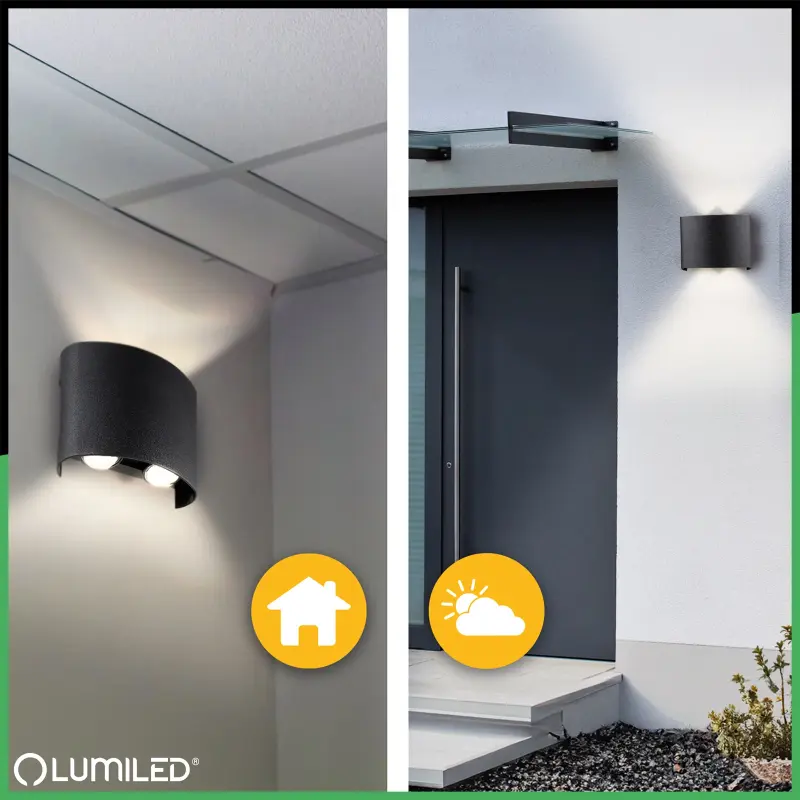 Wandleuchte Außen, Garten-Wandleuchte IP54 4W nach oben und unten UBERO LUMILED – Bild 3