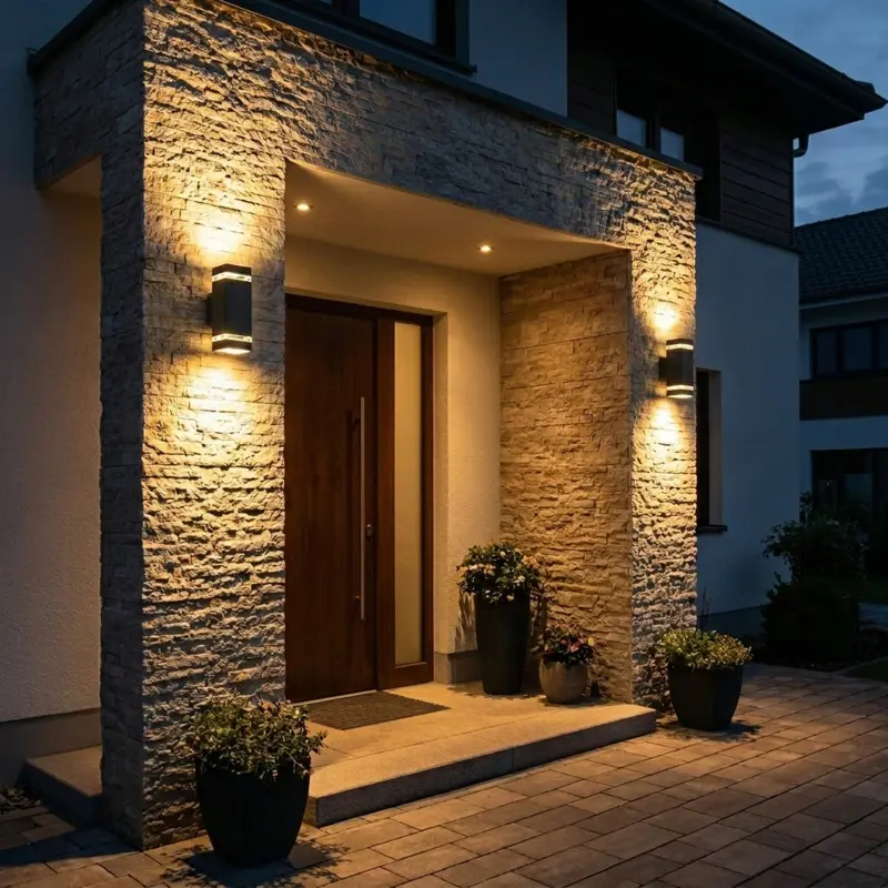 Wandleuchte Außen GU10, Garten-Wandleuchte nach oben und unten Schwarz HEDRA LUMILED – Bild 2