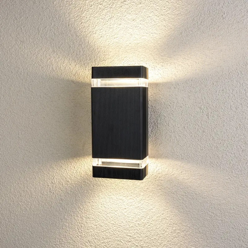Wandleuchte Außen GU10, Garten-Wandleuchte nach oben und unten Schwarz HEDRA LUMILED – Bild 3