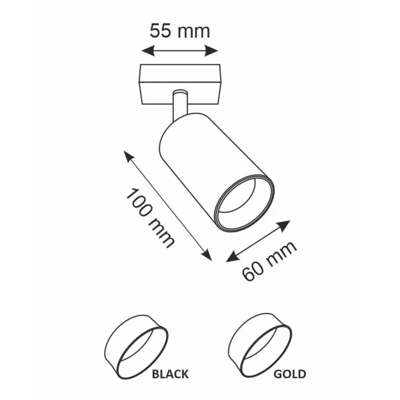 Wandleuchte Reflektor Wand- und Deckenleuchte LED 1 xGU10 MARIBEL Schwarz GOLDLUX (Polux) – Bild 6
