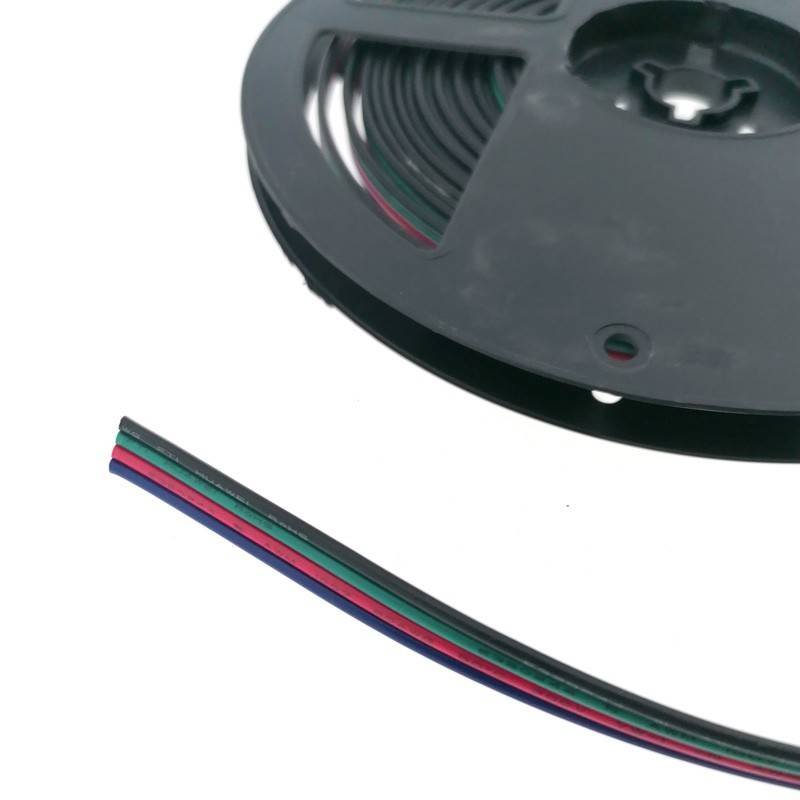 Barcelona LED B1693-RGB-6, vieradriges RGB-Anschlusskabel, Detail der einzelnen Adern